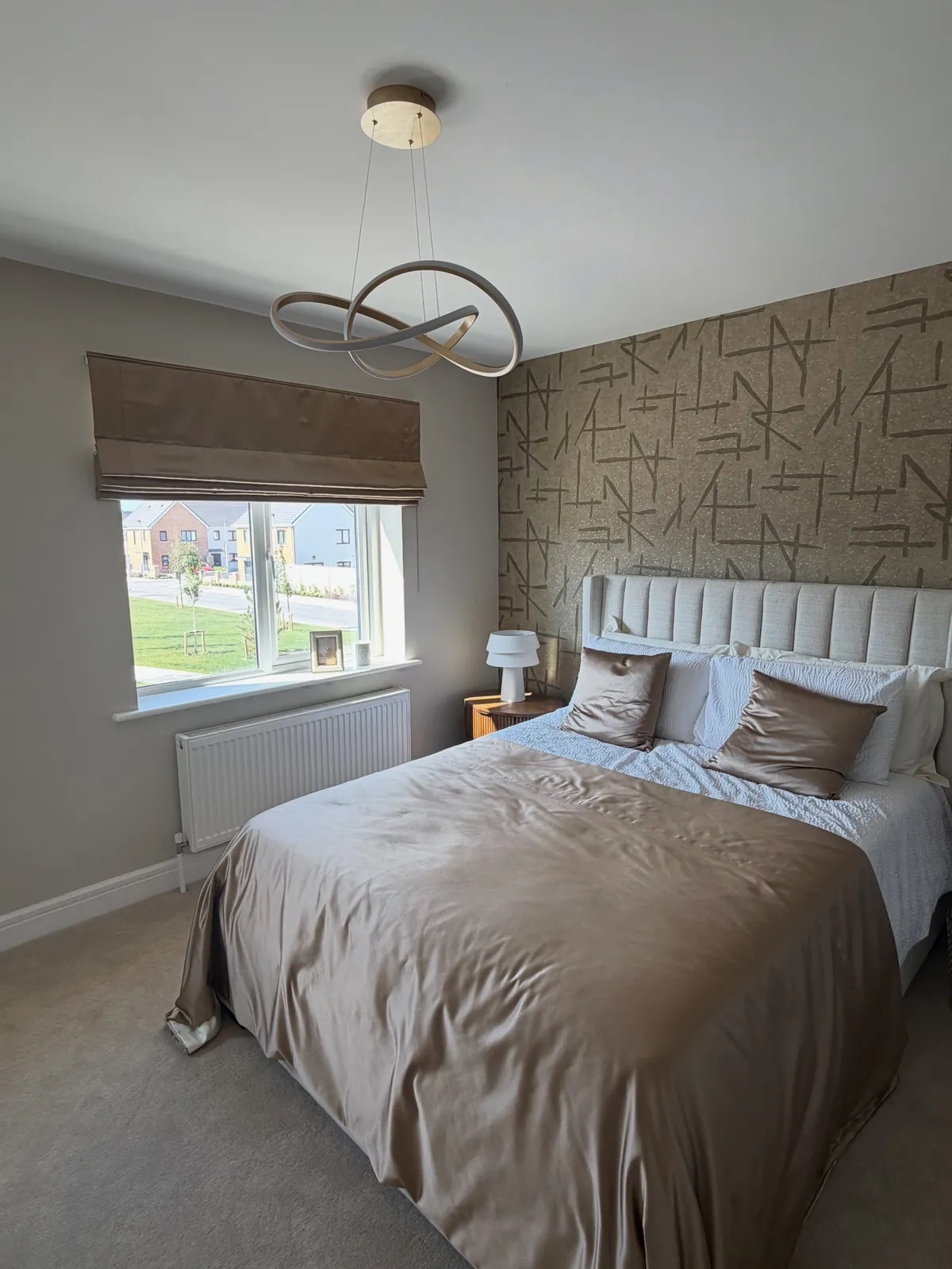 Freshly painted bedroom with a feature wall in a Cork home
