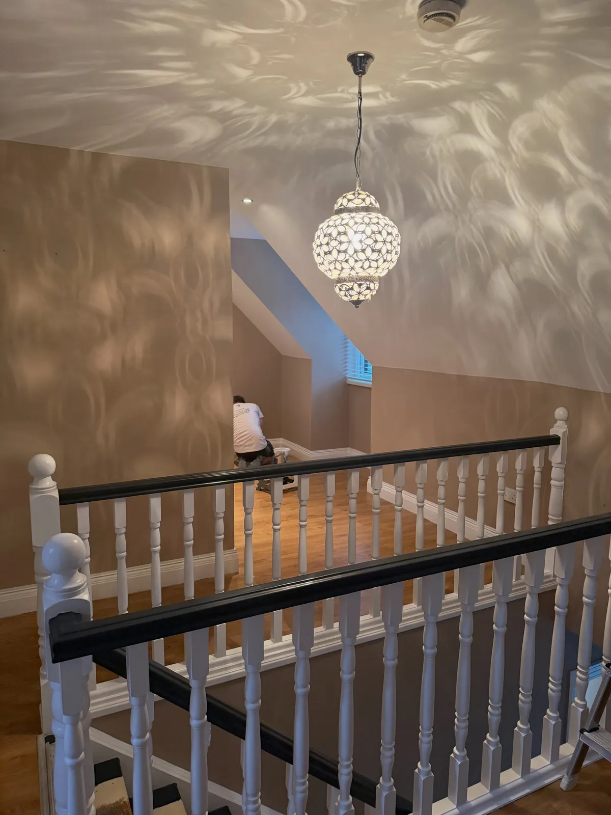 Finished staircase and landing after repair and repaint in a Cork home