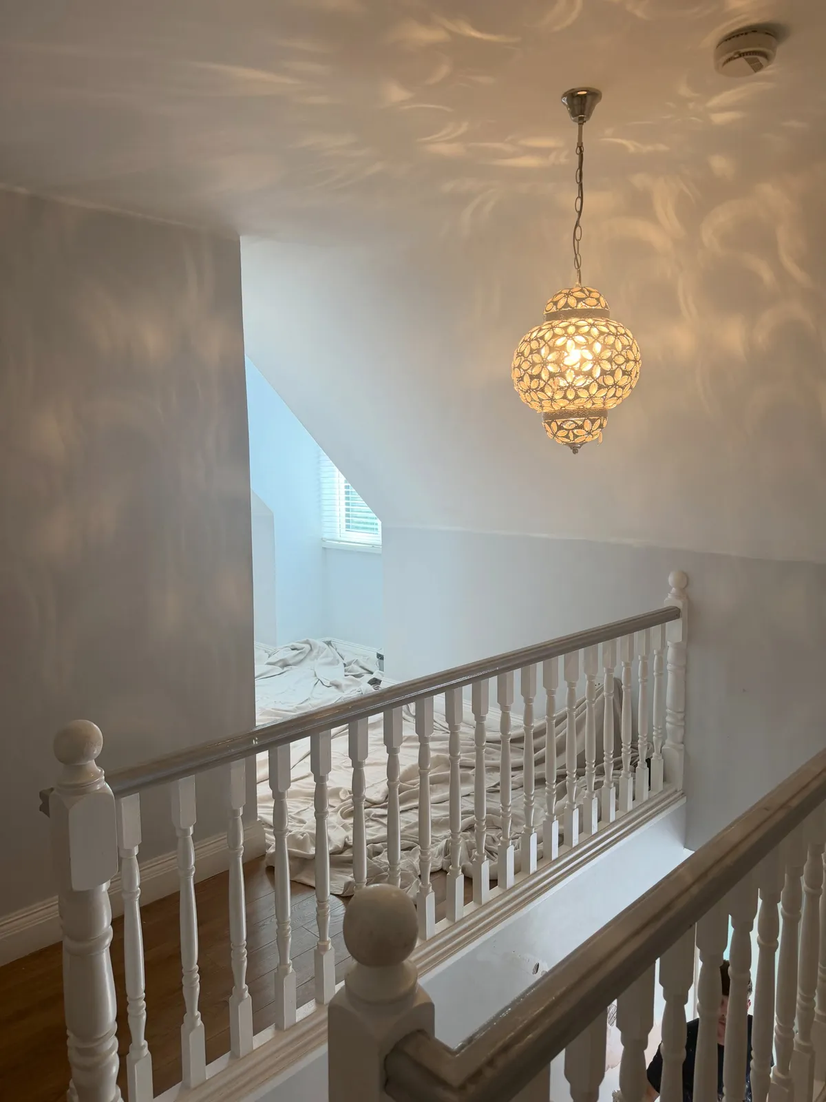 Freshly decorated staircase with panelling in a Cork home